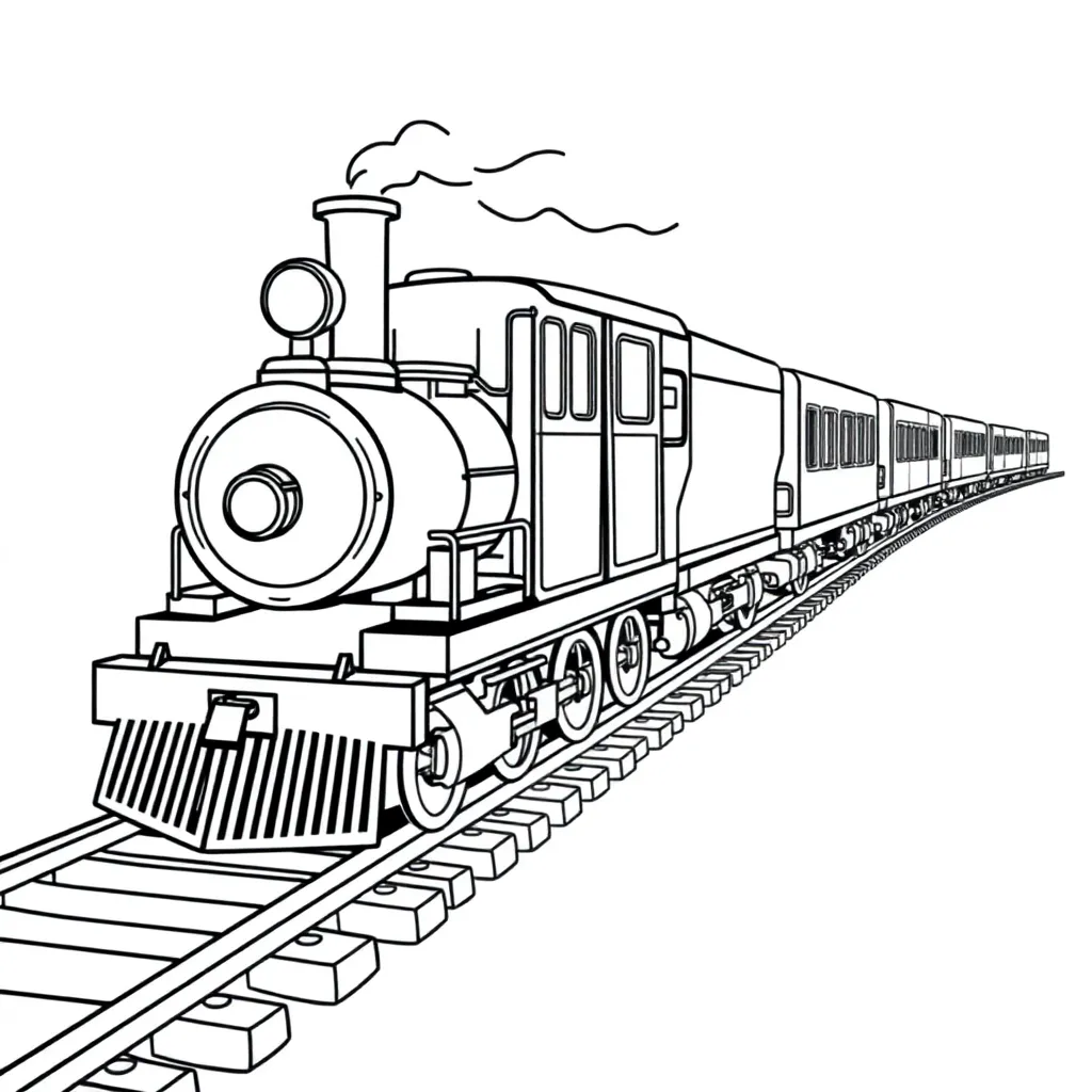 Train coloring page