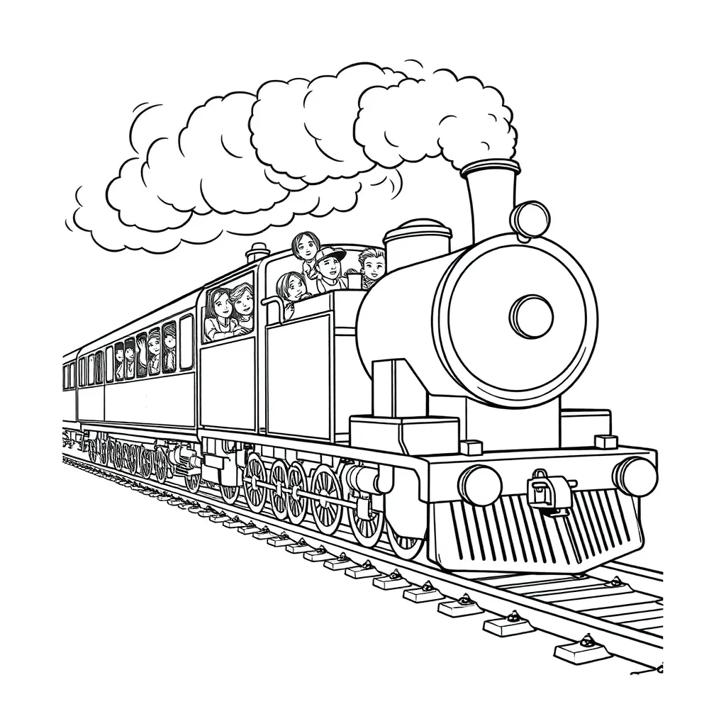 Train coloring page