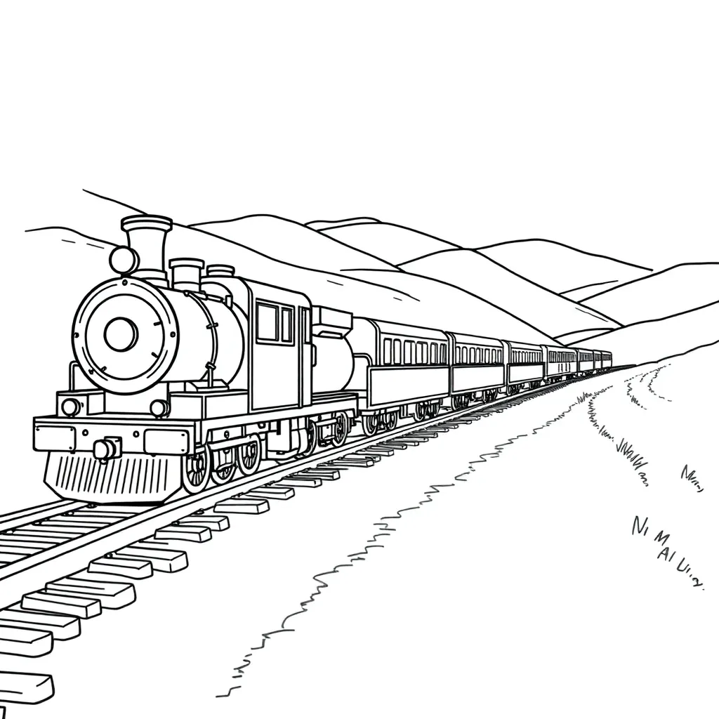 Train coloring page