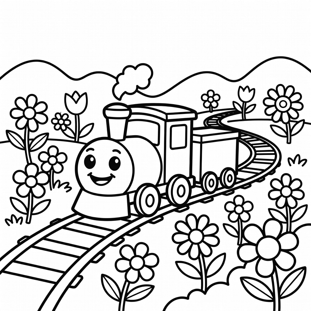 Train coloring page