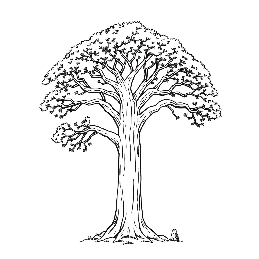 Tree coloring page