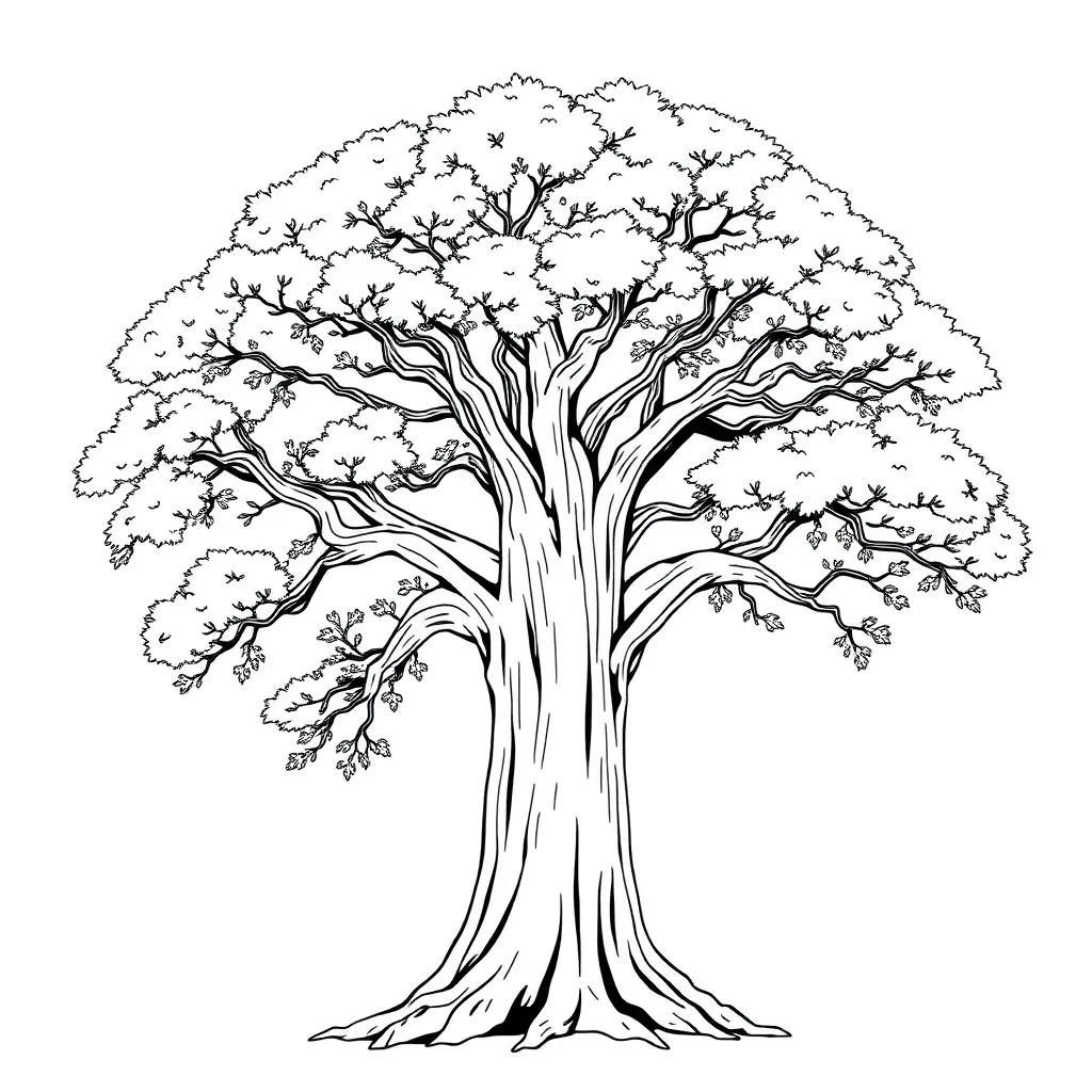 Tree coloring page