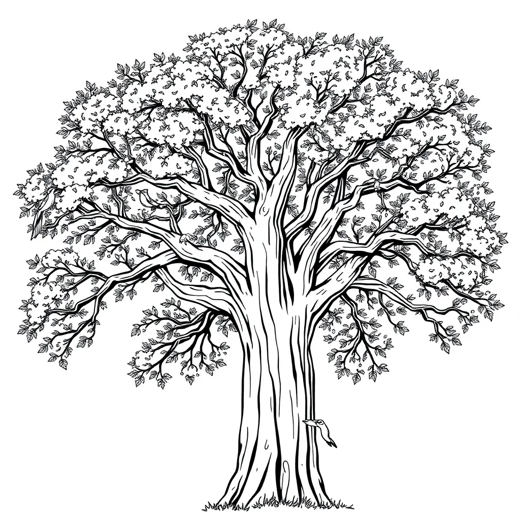 Tree coloring page