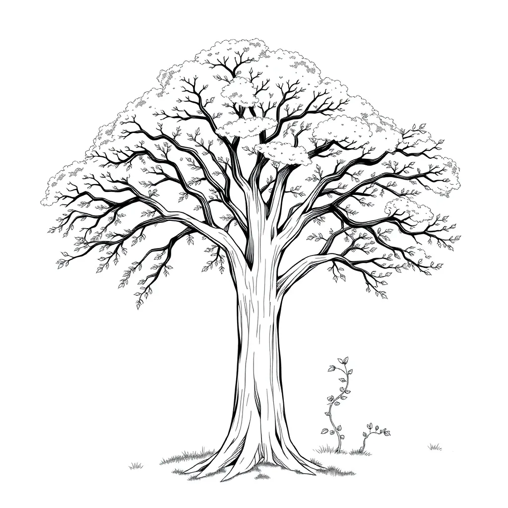 Tree coloring page