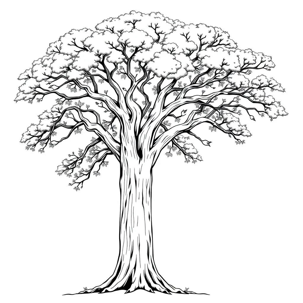 Tree coloring page