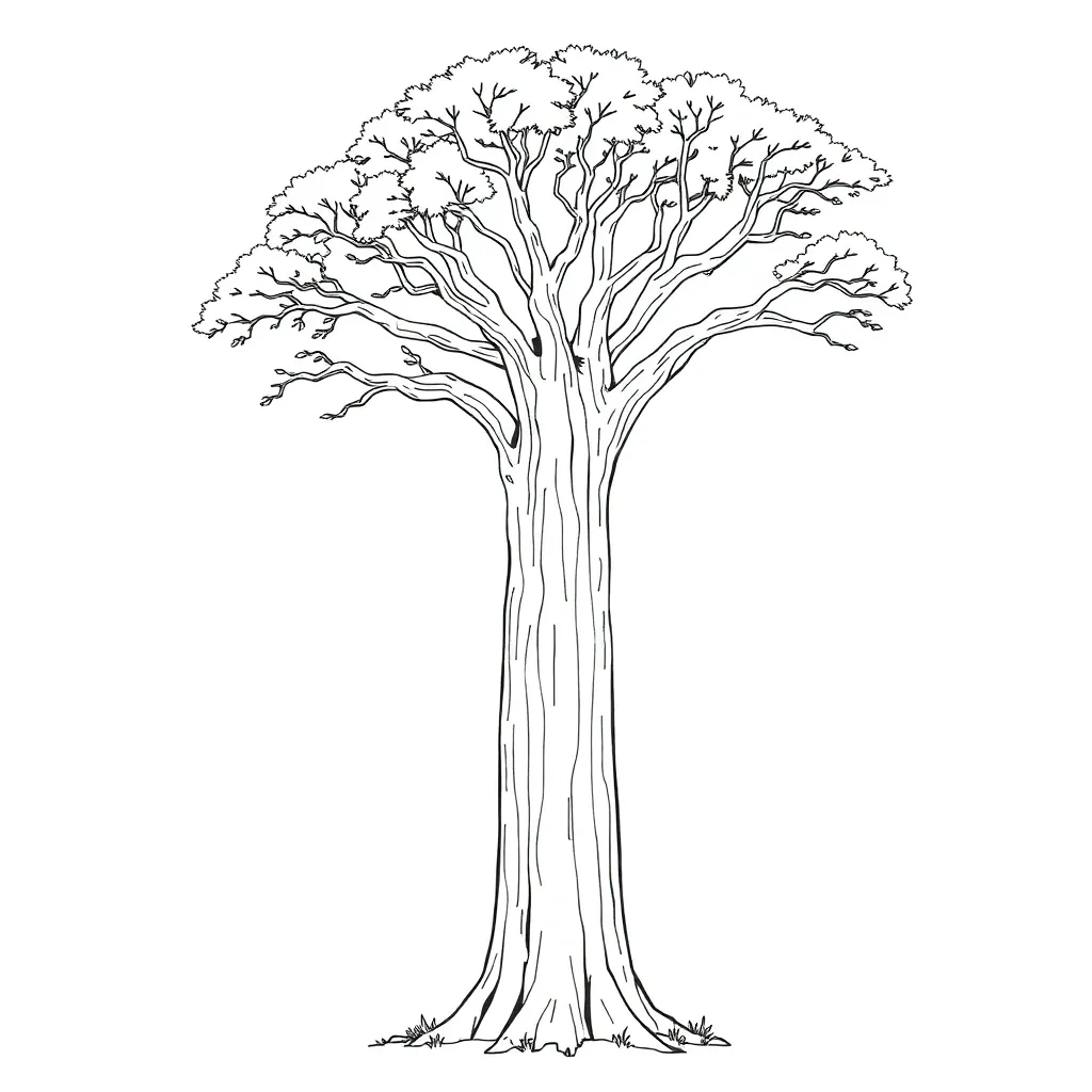 Tree coloring page