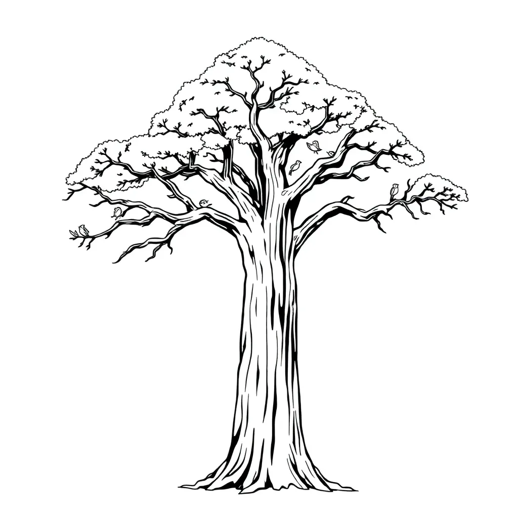 Tree coloring page