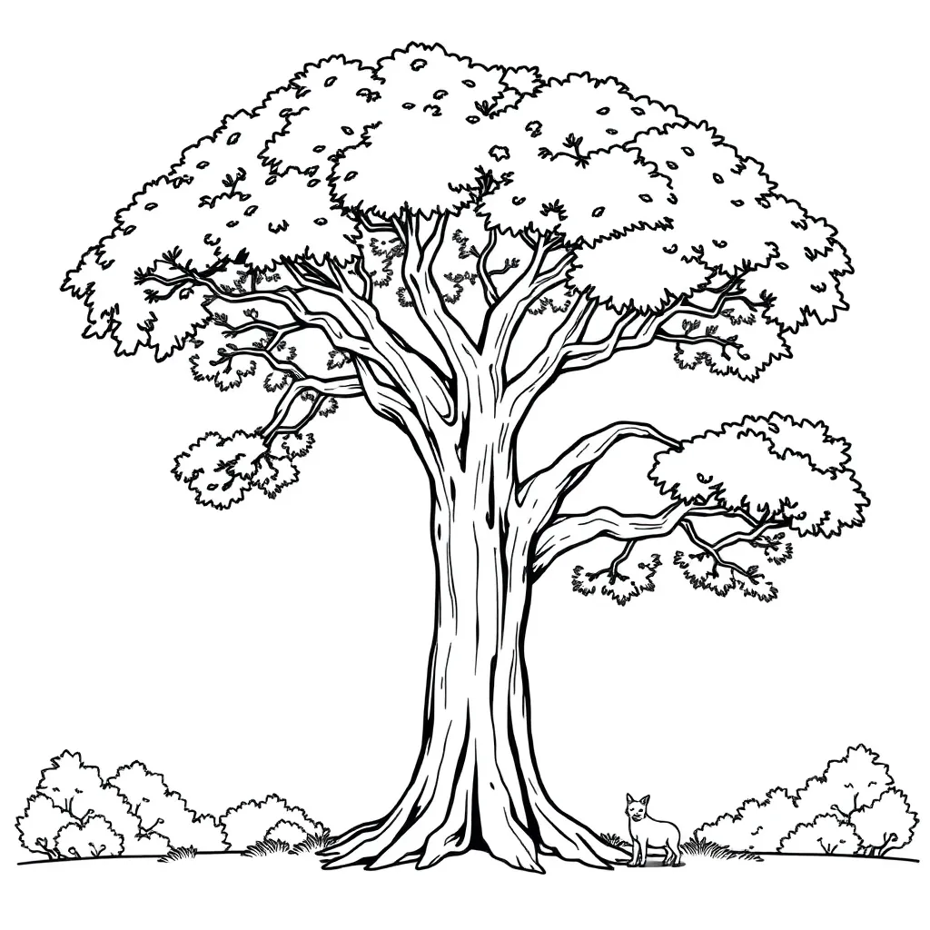 Tree coloring page
