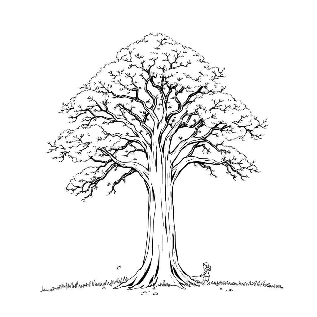 Tree coloring page