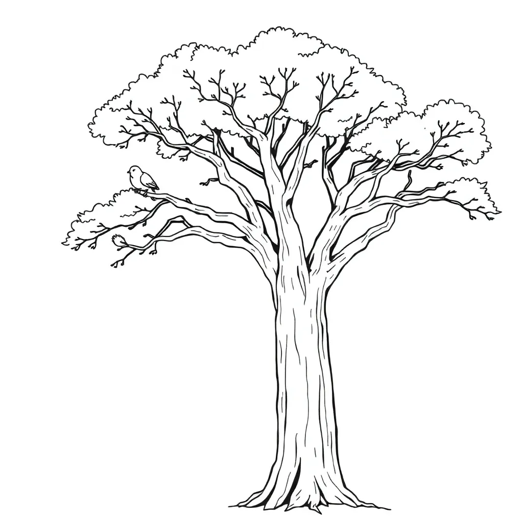 Tree coloring page