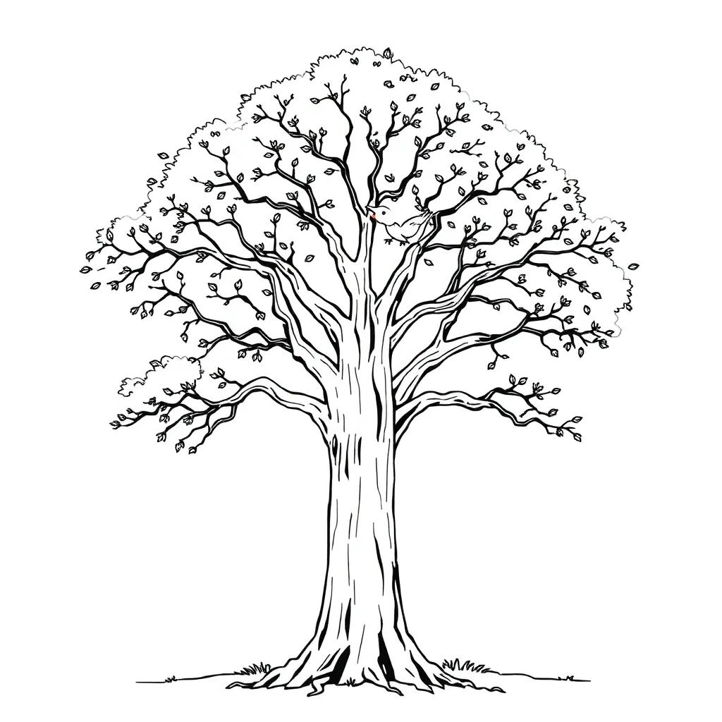 Tree coloring page