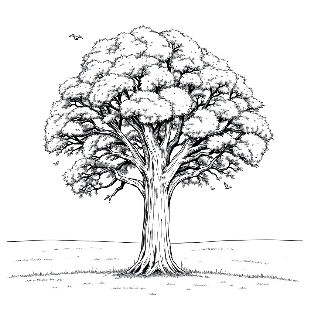 Tree coloring page