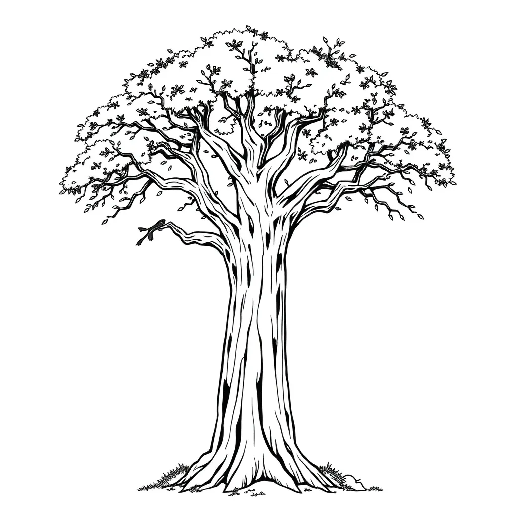 Tree coloring page