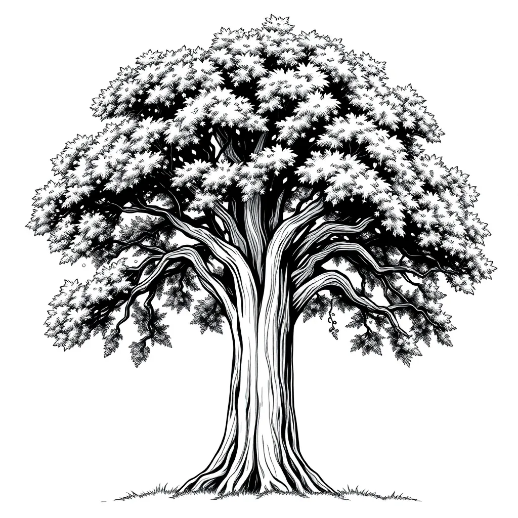 Tree coloring page