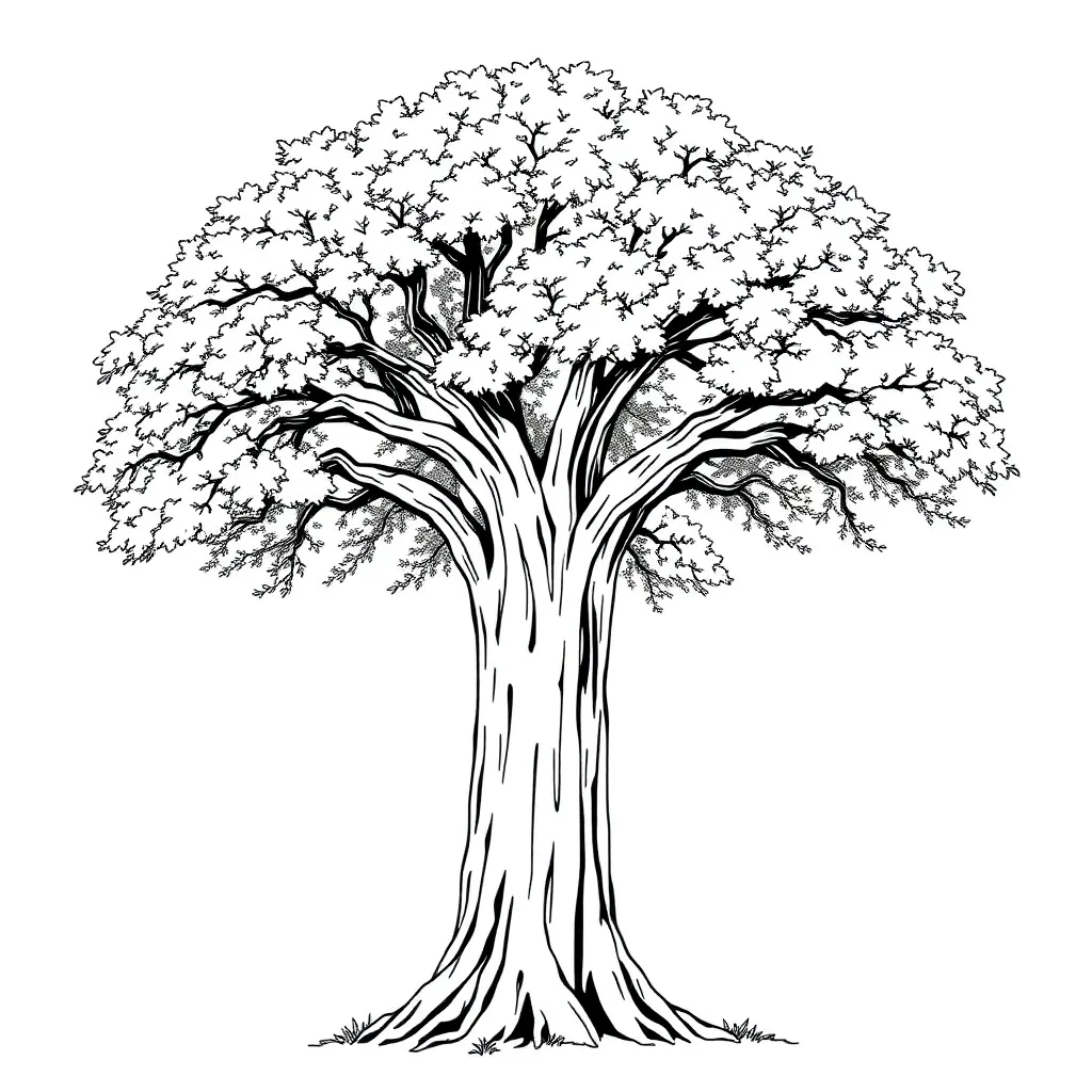 Tree coloring page