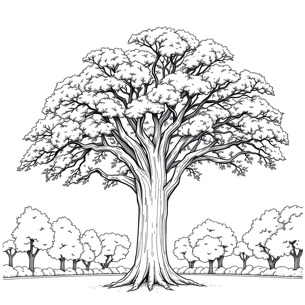 Tree coloring page