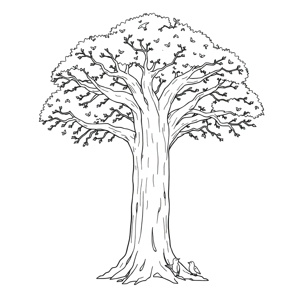 Tree coloring page