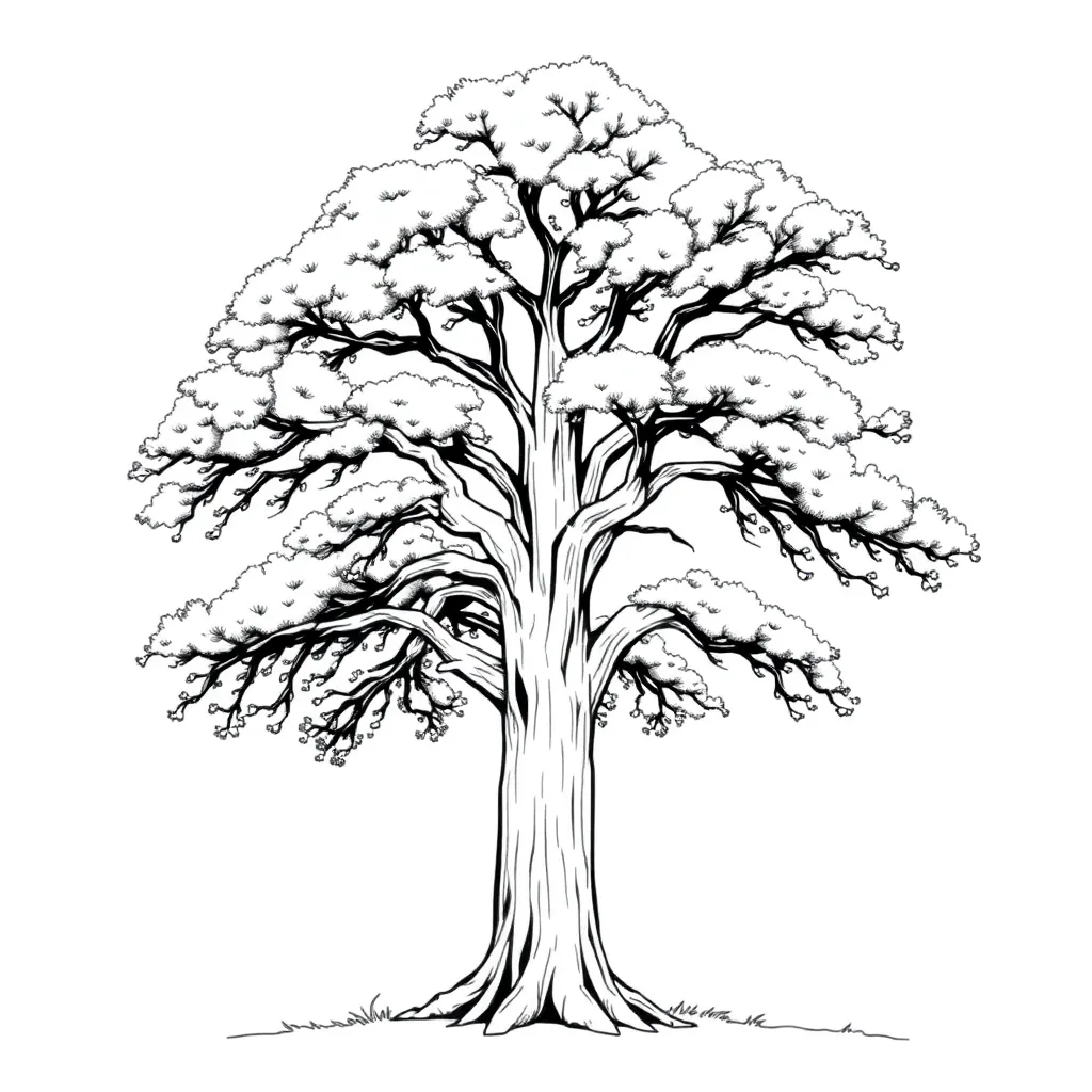 Tree coloring page