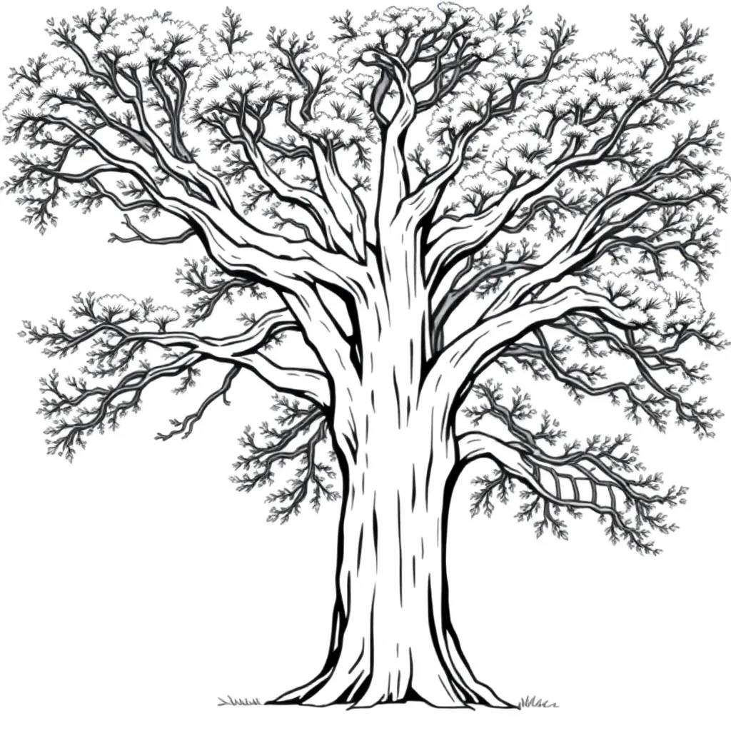 Tree coloring page