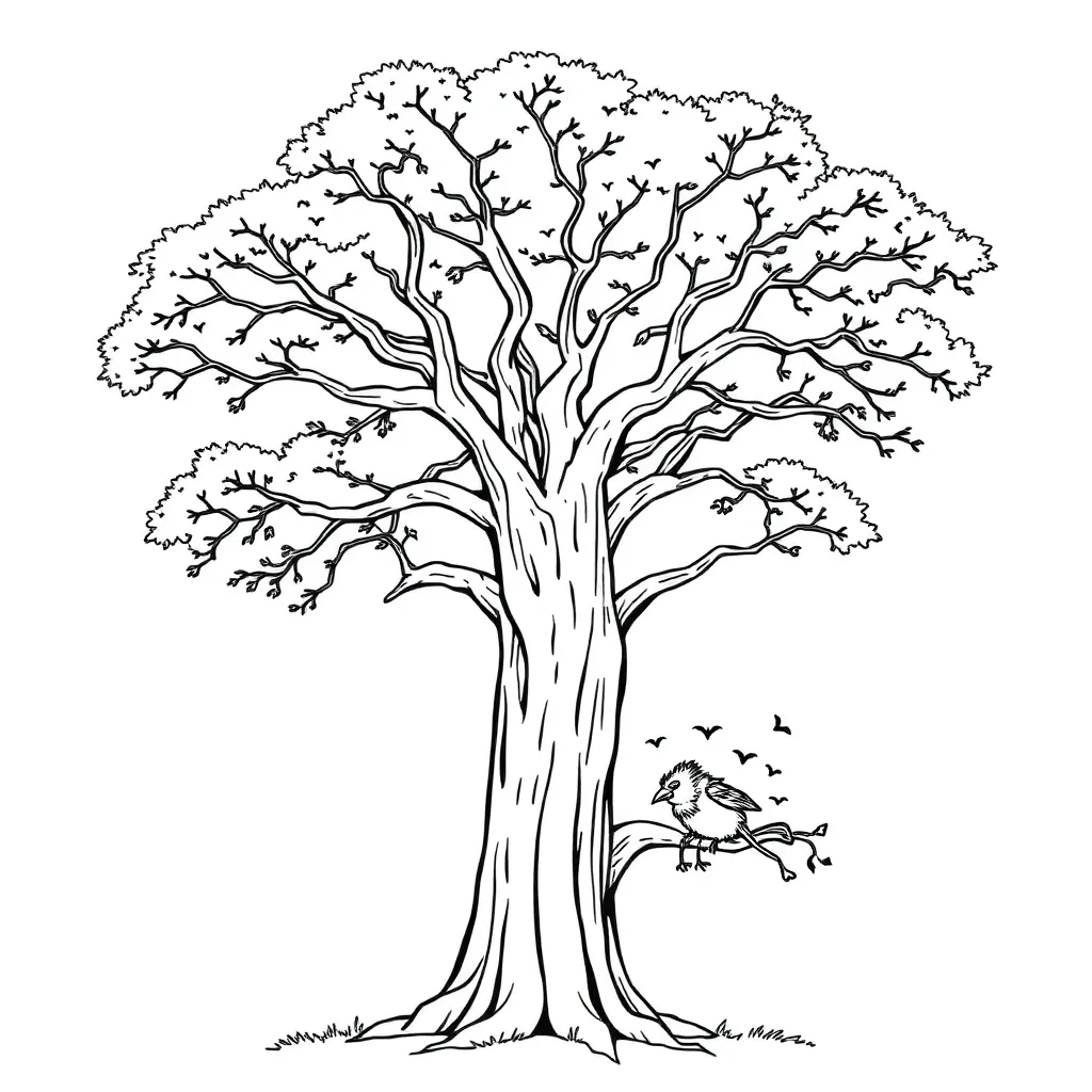 Tree coloring page