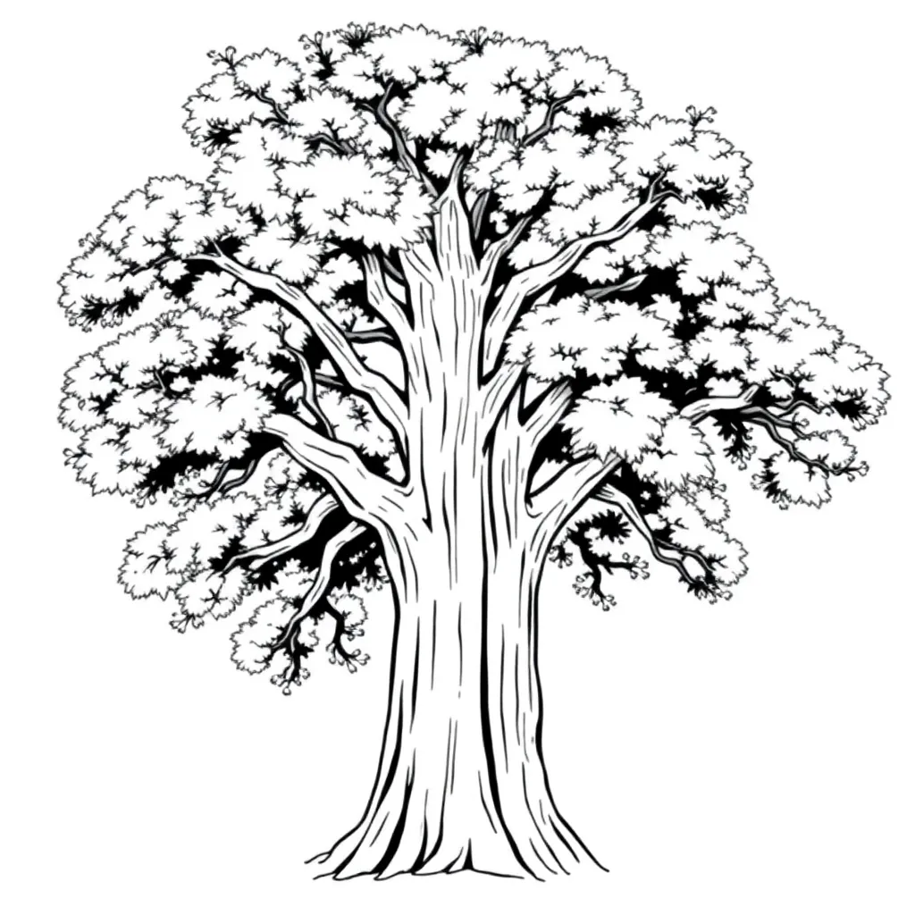 Tree coloring page