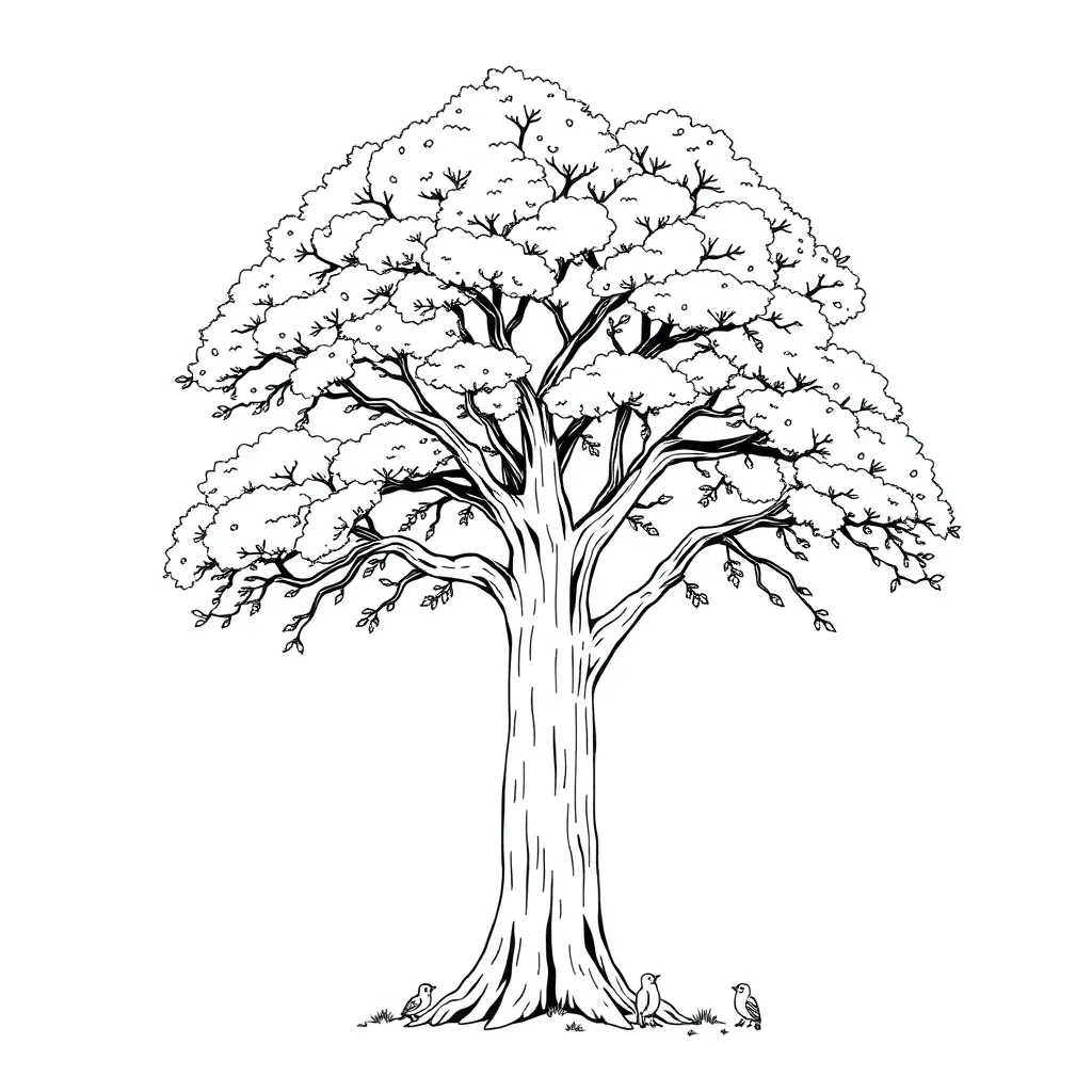 Tree coloring page