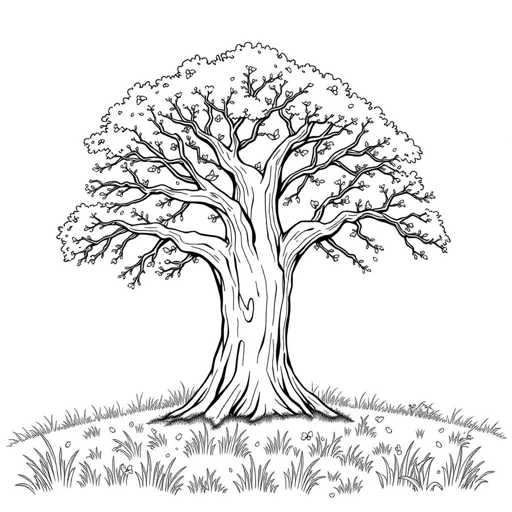 Tree coloring page