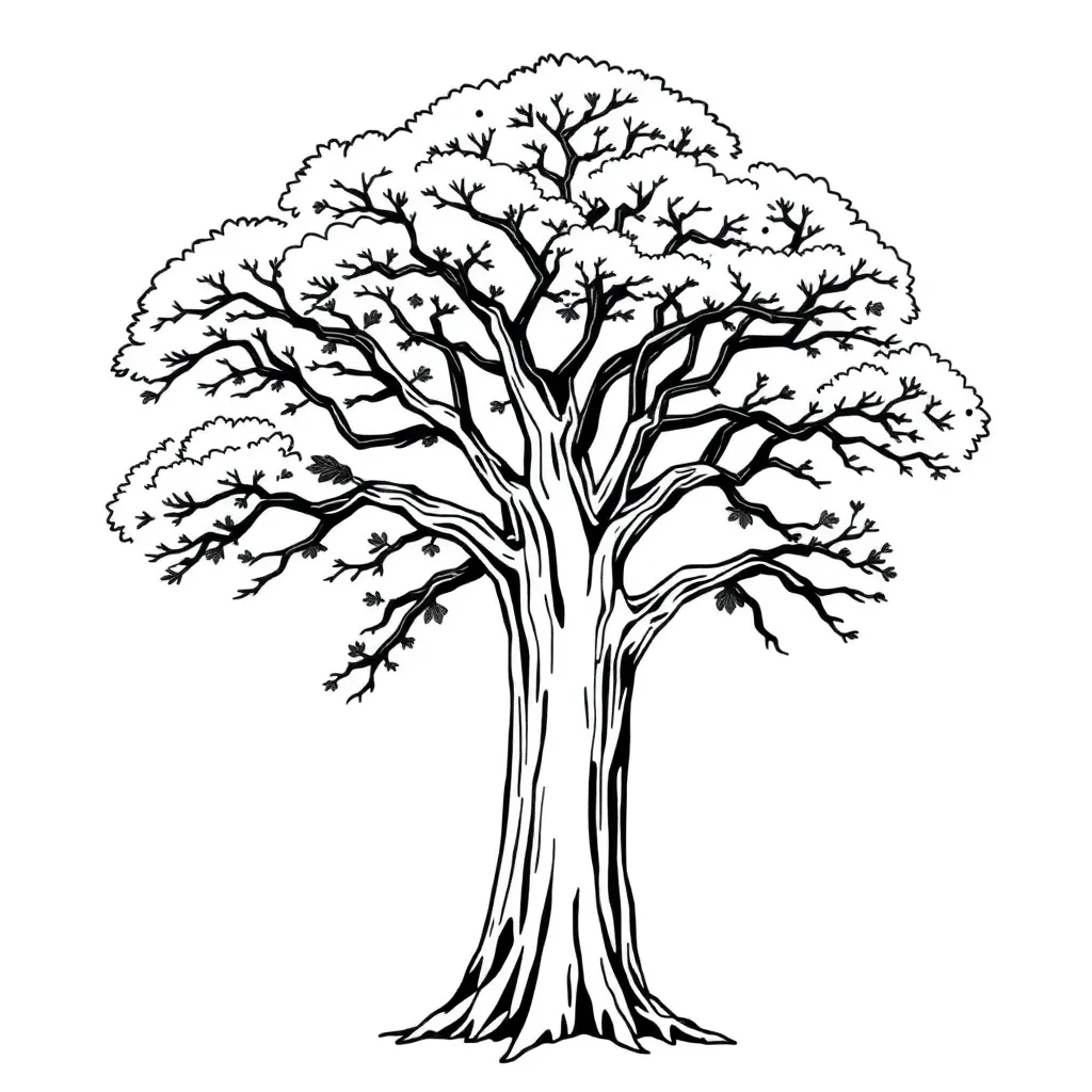 Tree coloring page