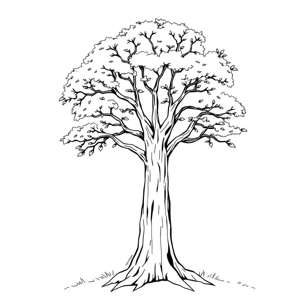 Tree coloring page