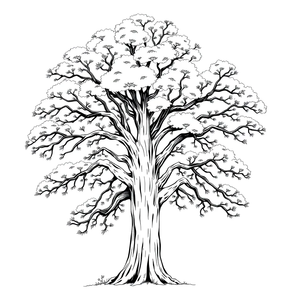 Tree coloring page