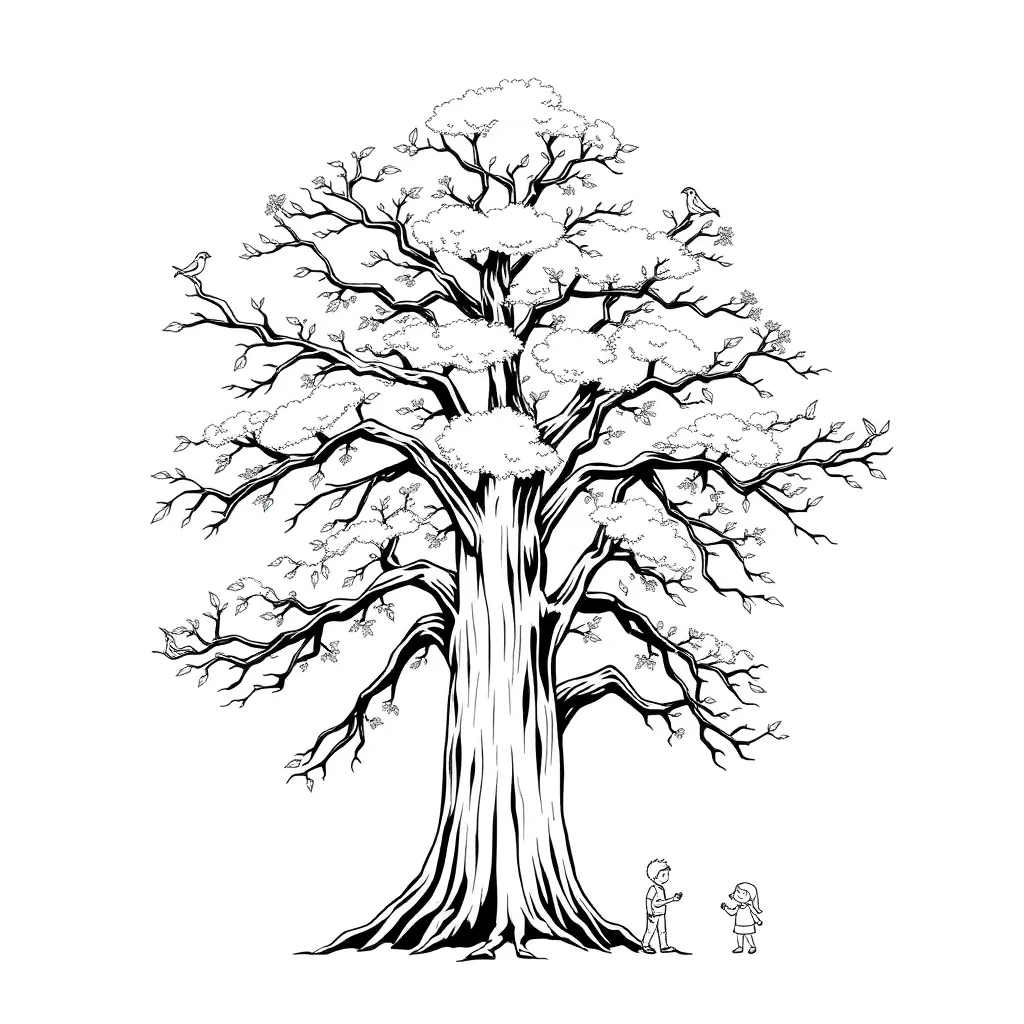 Tree coloring page