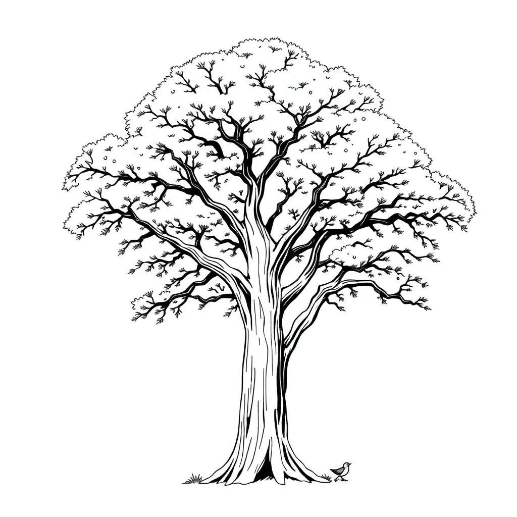 Tree coloring page