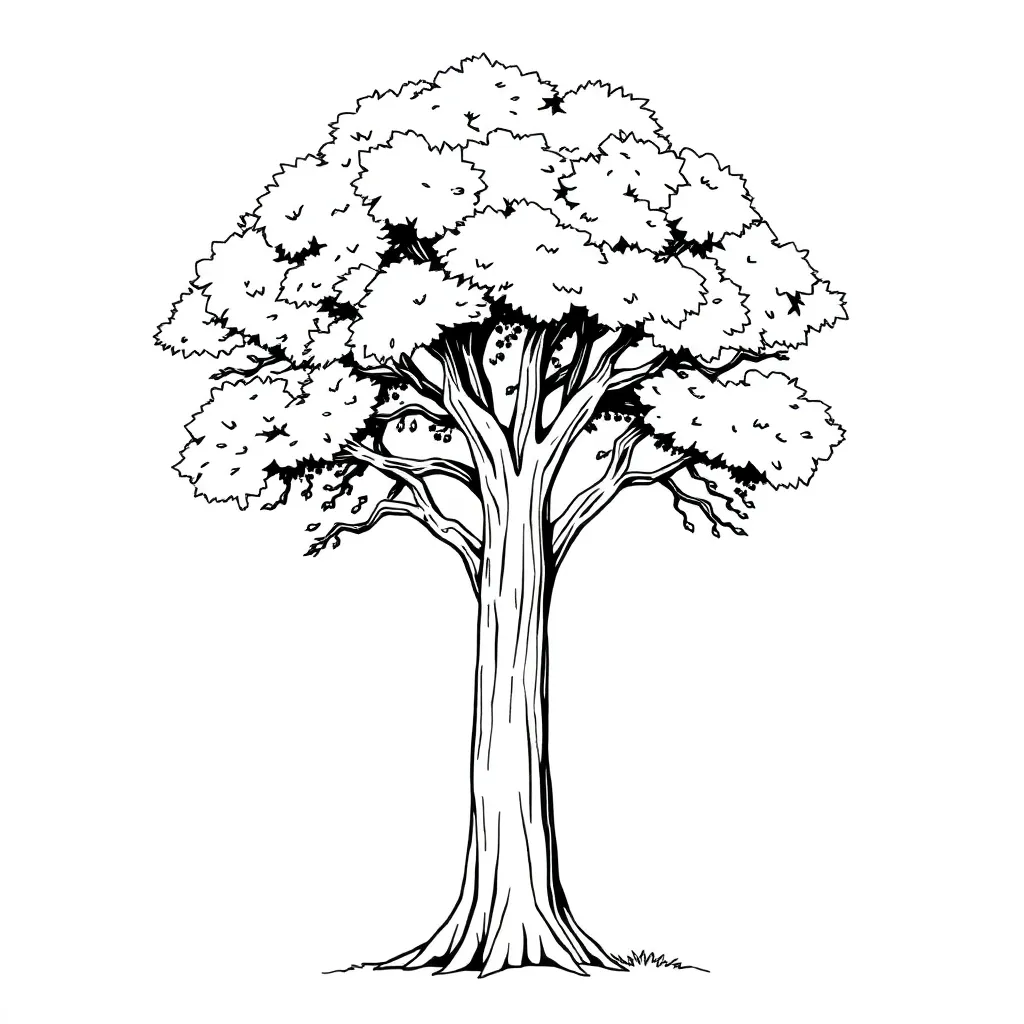 Tree coloring page