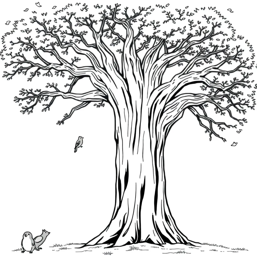 Tree coloring page