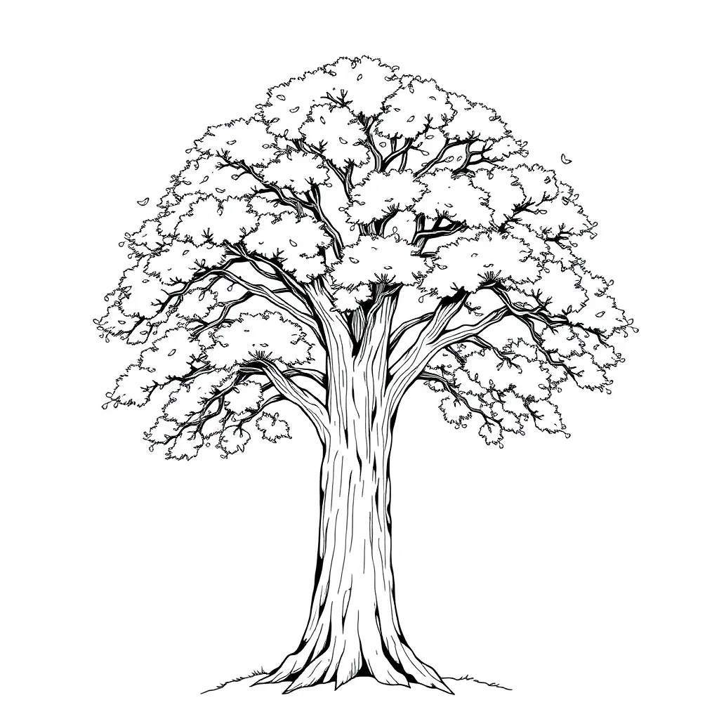 Tree coloring page