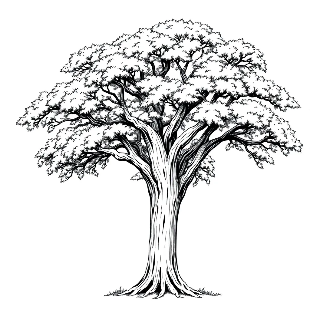 Tree coloring page