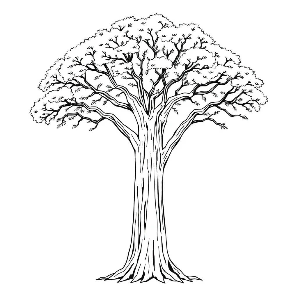 Tree coloring page