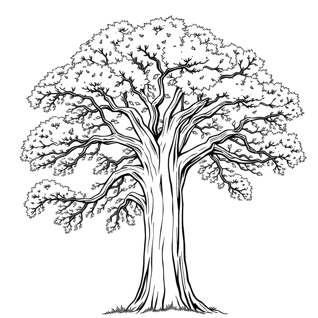 Tree coloring page