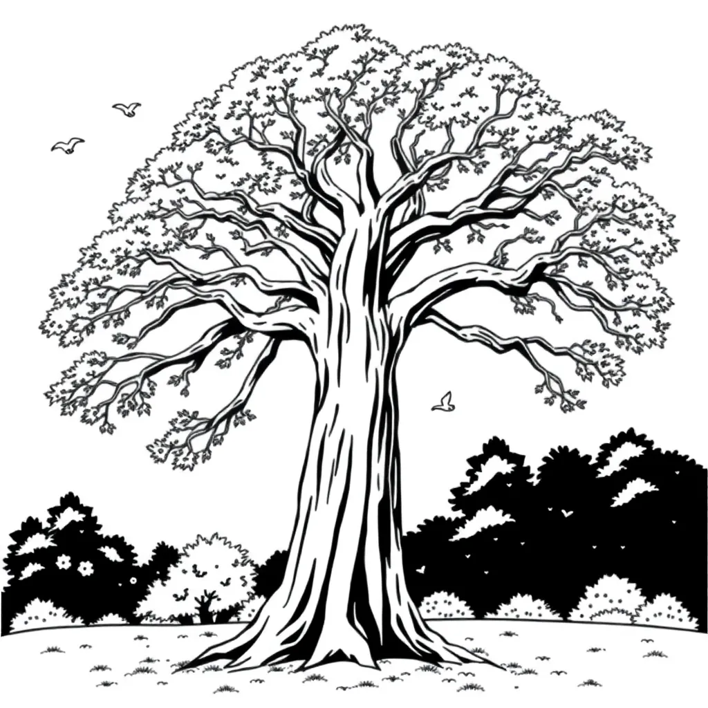 Tree coloring page