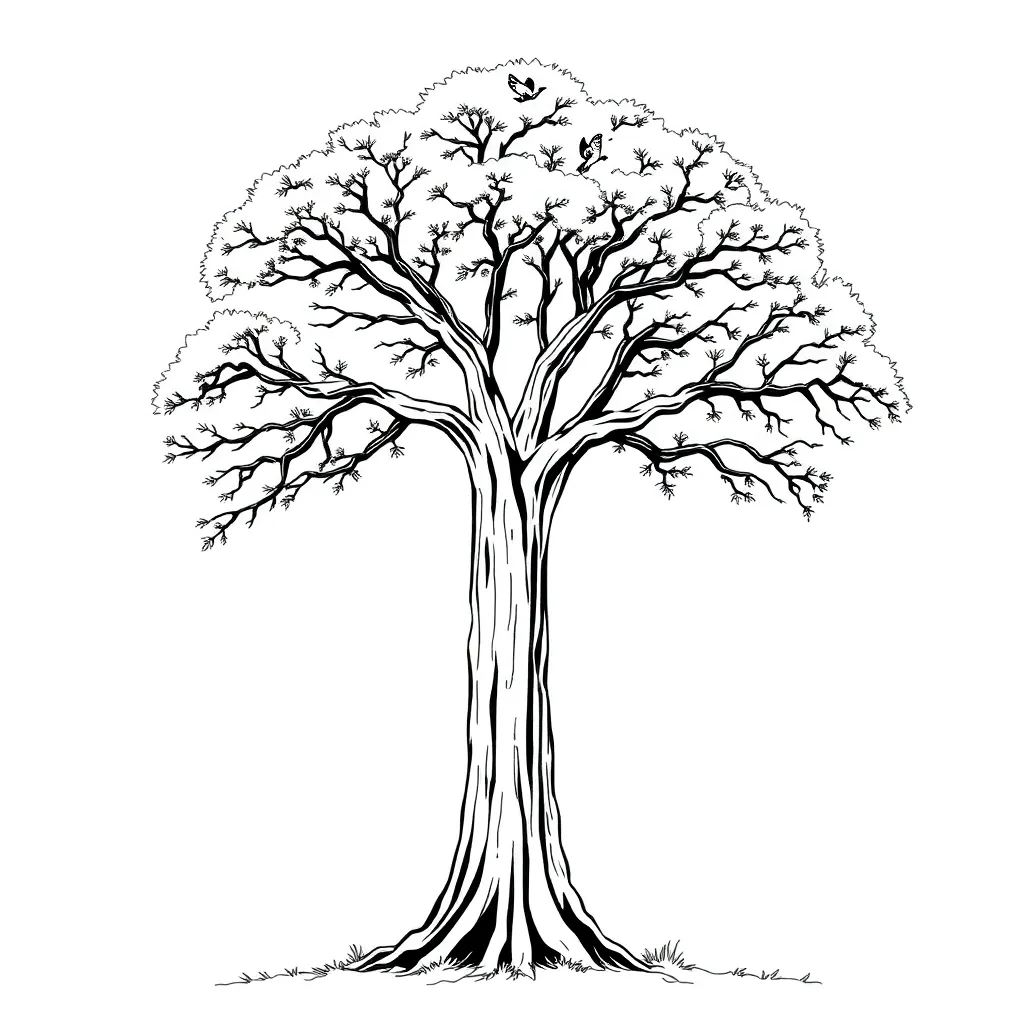 Tree coloring page