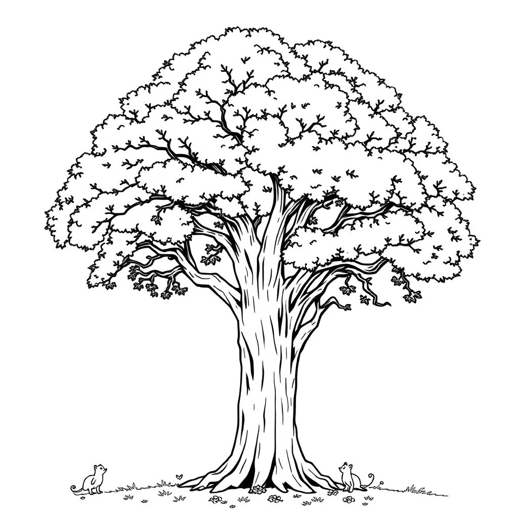 Tree coloring page