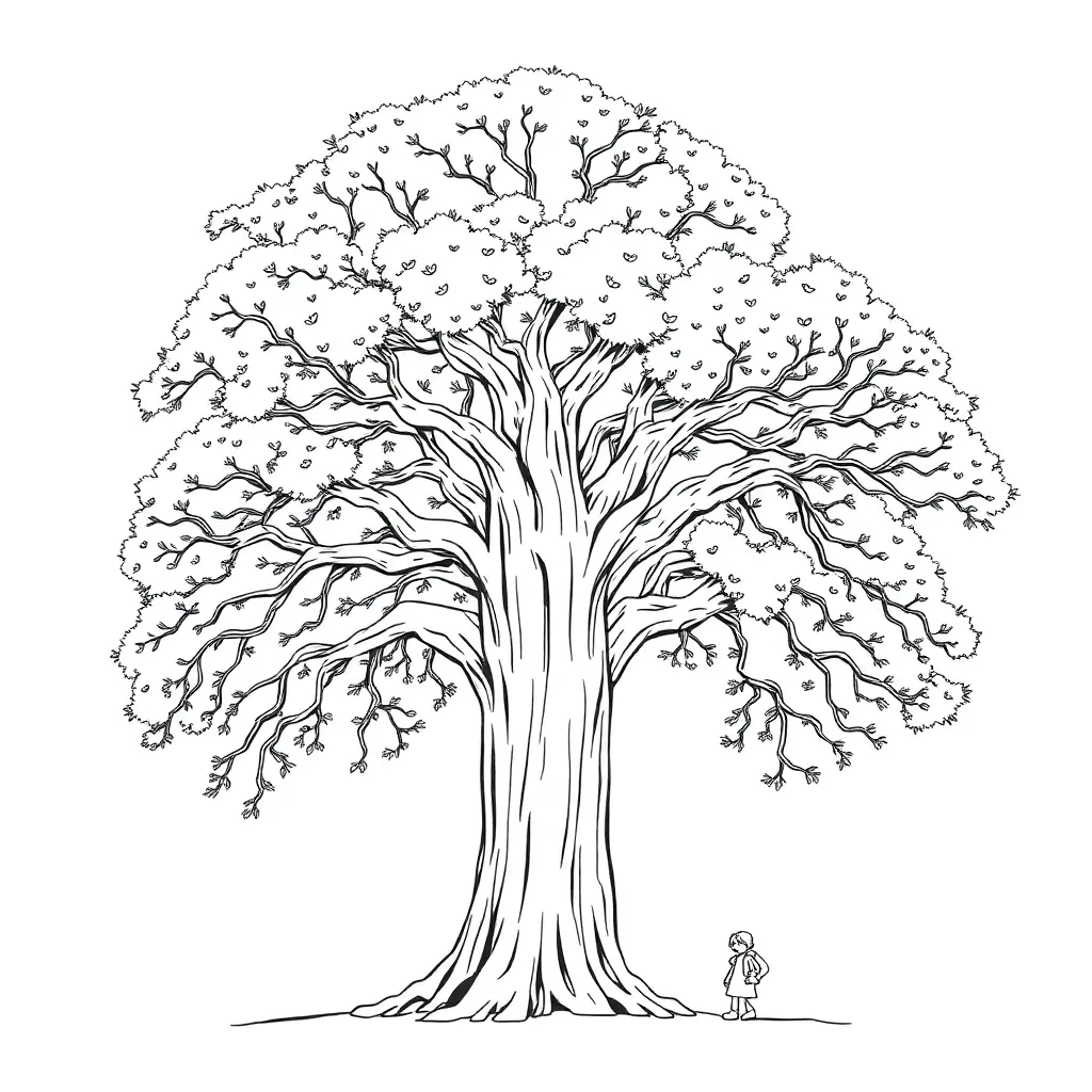 Tree coloring page