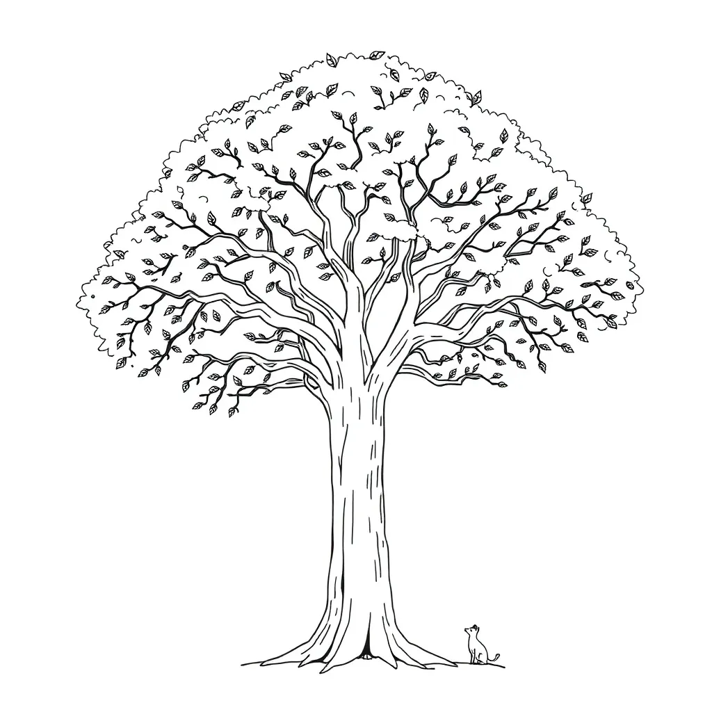 Tree coloring page