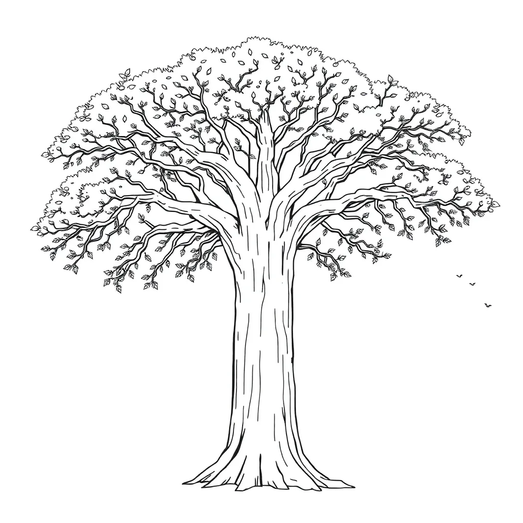 Tree coloring page