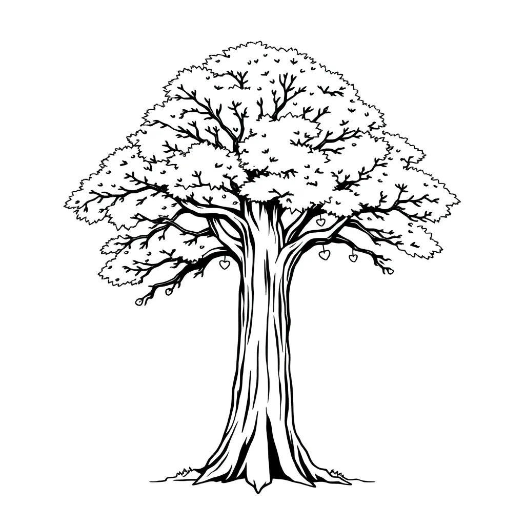 Tree coloring page