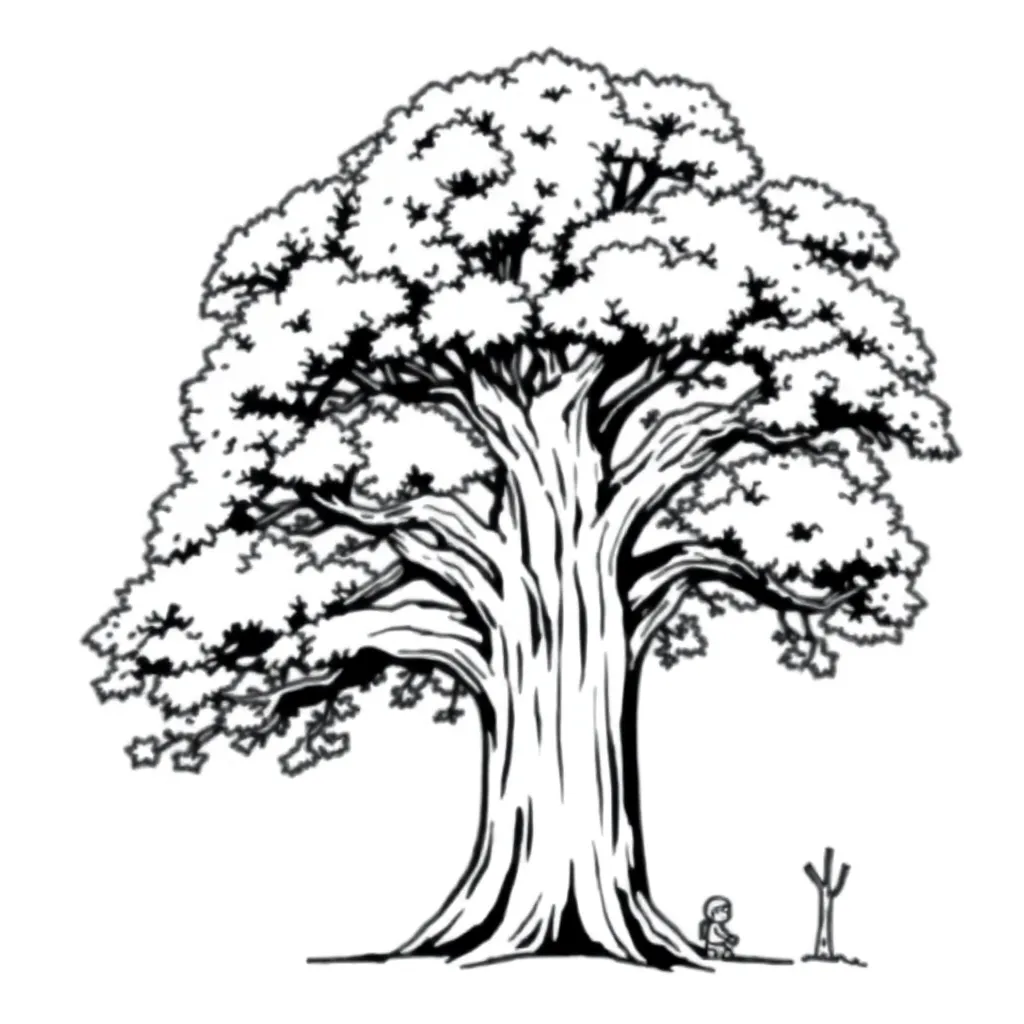 Tree coloring page