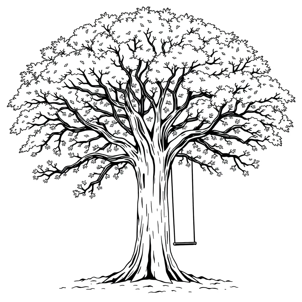 Tree coloring page