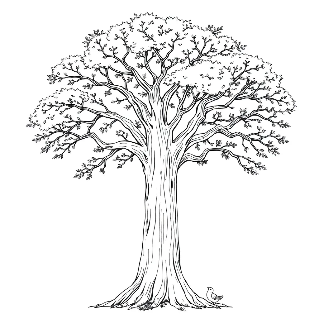 Tree coloring page