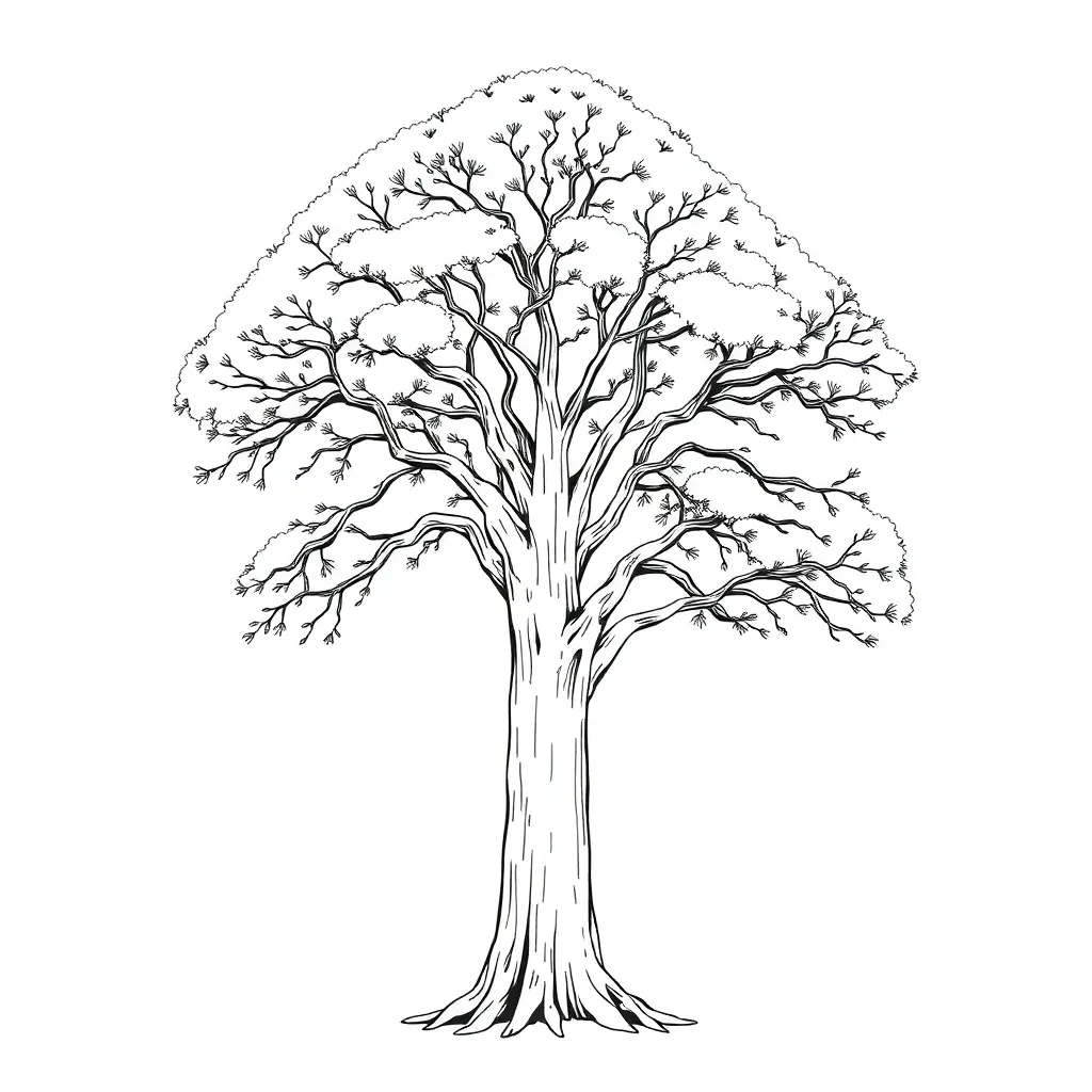 Tree coloring page
