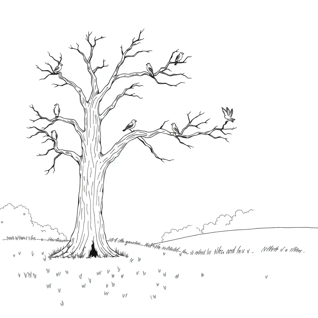Tree coloring page
